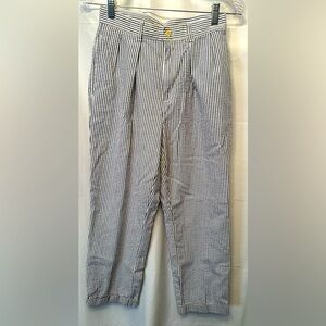 Polo Ralph Lauren Girls Size 14 Blue White Seersucker Stripe Pants 26” Waist